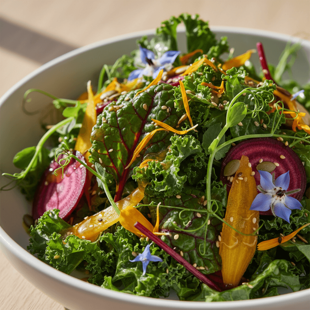 Fresh colorful salad bowl